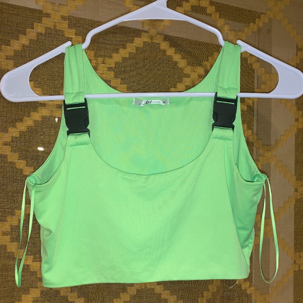 Green crop top